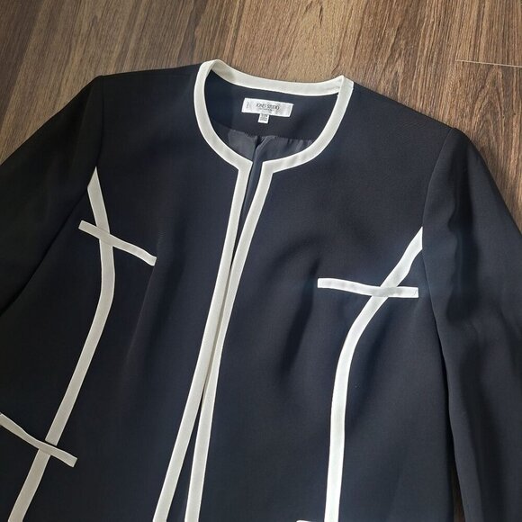 💙 Jones Studio Open Front Minimalist Chic Blazer Shoulder Pads Size 22W - Picture 4 of 9